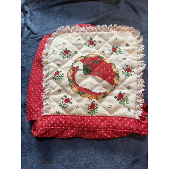 Vintage Gourmet Gallery Collectible Christmas Goose - Poinsettia Themed Apron - Picture 6 of 9